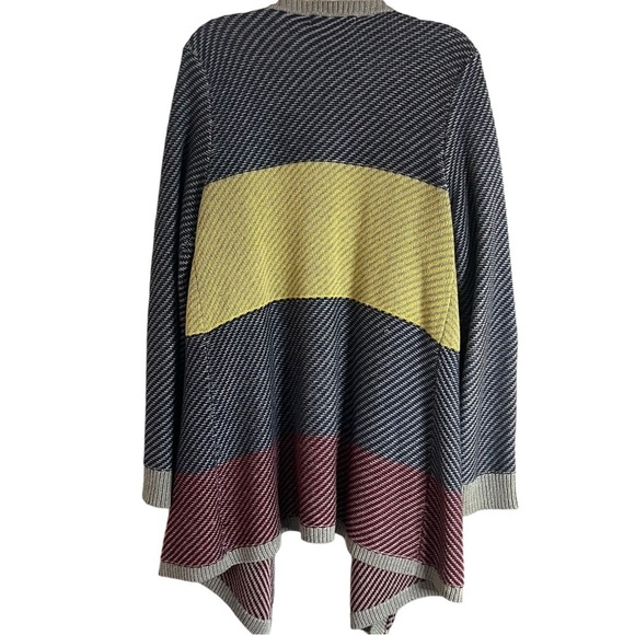CAbi Style #467 Color Block Blanket Cardigan Sweater Gray & Navy Sz M - Picture 5 of 11